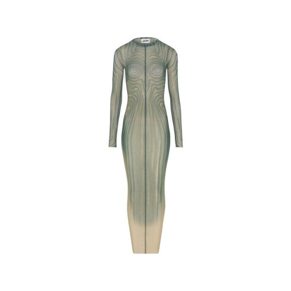 Jean Paul Gaultier Dresses & Skirts - Jean Paul Gaultier Long Spiral Dress Ecru And Aqua - NWT